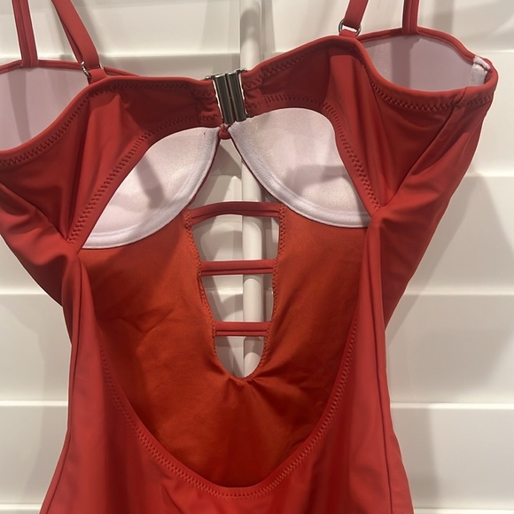 Eliana Rust Red Cutout One Piece Swimsuit - Picture 5 of 7